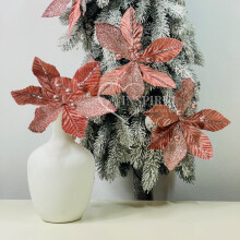 Julestjerne pulverrosa på en hakke - juletræsblomster 28 cm