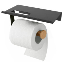 TADAR 4981 sort toiletpapirholder med hylde