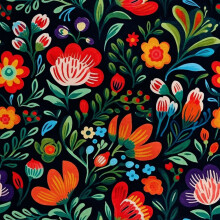 Royal Velvet Stof Polyester til Syning - Motiv Blomster - RDX2077