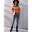 Damen Lässiger Strickpullover mit Geister-Print, Langarm, Rundhalsausschnitt Orange Farbe M 2