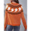 Damen Lässiger Strickpullover mit Geister-Print, Langarm, Rundhalsausschnitt Orange Farbe M 6