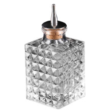 (Square) Glass Bitter Bottle, Decorative Bottles Display Wine Bottle Dasher Bottle for