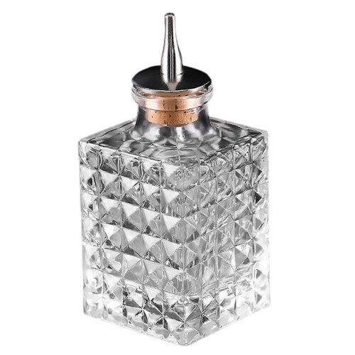 (Square) Glass Bitter Bottle, Decorative Bottles Display Wine Bottle Dasher Bottle for