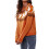 Damen Lässiger Strickpullover mit Geister-Print, Langarm, Rundhalsausschnitt Orange Farbe L 1