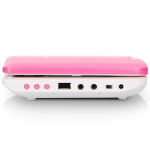 Lecteur DVD portable 9" avec casque USB et support de montage Rose