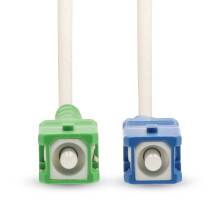 Câble de raccordement en fibre de verre | SMF (phase monomode) | SC/APC | SC/CUP | 100 Gbit/s | 6,00 m | Blanc | Coffret cadeau avec serrure Euro