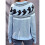 Damen Lässiger Strickpullover mit Geister-Print, Langarm, Rundhalsausschnitt Hellblau L 7