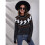 Damen Lässiger Strickpullover mit Geister-Print, Langarm, Rundhalsausschnitt Schwarz XL 4