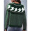 Damen Lässiger Strickpullover mit Geister-Print, Langarm, Rundhalsausschnitt Grün S 4