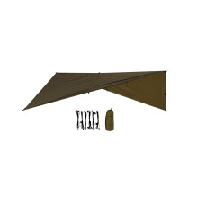 BUSHMEN ULTRA-Tarp 2x3 mørk olivengrøn ULTRALETT Nylon 20D ripstop campingpresenning