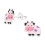 Light pink Cow 925 Sterling Silver Ear Studs 1