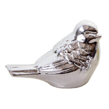 (S, Silver) 2x Ceramic Decor Bird Display Nordic Style Bedroom Home Office Decor S