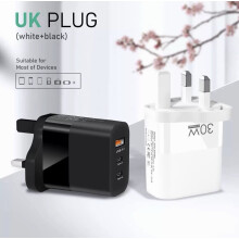For iPhone 17 16 Pro Max Samsung Fast Charging 30W USB-C PD Plug Charger Cable
