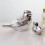 (L, Silver) 2x Ceramic Decor Bird Display Nordic Style Bedroom Home Office Decor S 5