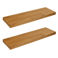Mørk elletræshylde, sæt med 2, til stuevæggen, BEGRYF 60x20x3,8