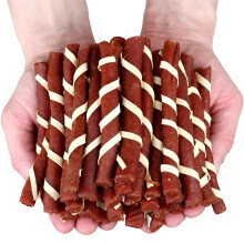 Hundegodbidder, snack Lammepinde pakket ind i Fish Hau&Miau 500g