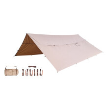 BUSHMEN HOT Tarp 4x4 bomuld - 220 g/m² polybomuldspresenning med skorstensafløb