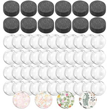 48 Sets Fridge Magnet Glass Ceramic Magnet with Adhesive Backing And Transparent Clear Glass Dome Cabochons