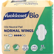 Biologisk nedbrydelige bind økologisk bomuld Normal Wings Vuokkoset BIO