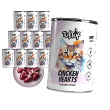 TufTuf VÅDFODER KATTE Dåse Luncheon Meat med kyllingehjerter 12x400g