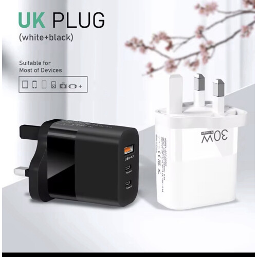 For iPhone 17 16 Pro Max Samsung Fast Charging 30W USB-C PD Plug Charger Cable 1