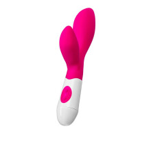 A-TOYS, Vibrator Lilu med klitorisstimulator, silikone, lyserød, 20 cm, 10 hastigheder, 2xAAA