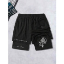 (Style G,M)Casual Shorts For Men Summer Polyester Stretchable Breathable Lounge Wear