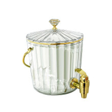 (Clear) 2L Drink Dispenser Iced Beverage Dispenser for Juice BBQ Dining Room