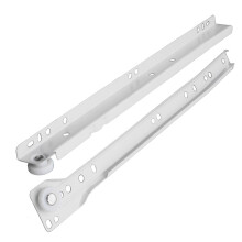 Rail de guidage silencieux pour meubles, rail inférieur blanc pour tiroir de meuble, revêtement en poudre, rail de roulement en deux sections, rail