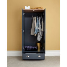 Kendal 2 Door 1 Drawer Wardrobe Slate Blue