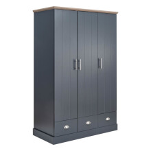 Kendal 3 Door 3 Drawer Wardrobe Slate Blue