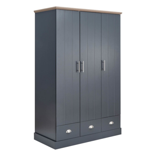Kendal 3 Door 3 Drawer Wardrobe Slate Blue