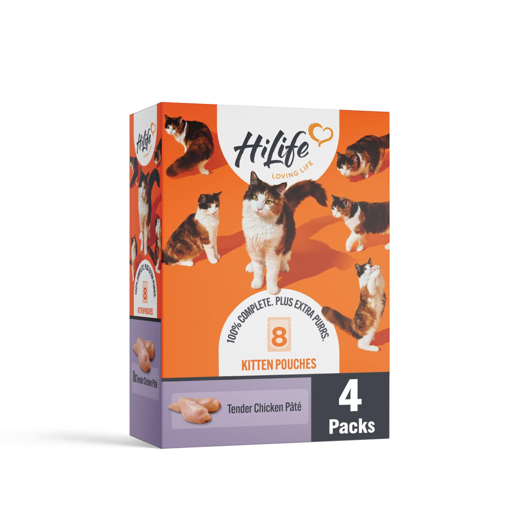 Photos - Bird Food HiLife Kitten Wet Cat Food, Tender Chicken Pate, Complete Cat Food Pouches for K