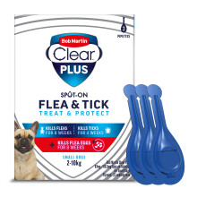 Bob Martin Clear Plus Spot On Flea Treatment for Small Dogs (2-10kg) - Kills Fle
