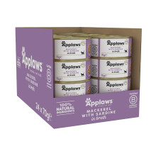 Applaws 100% Natural Wet Cat Food, Mackerel with Sardines in Broth (Pack of 24 x