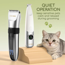 BarberBoss 2-in-1 Pet Grooming Kit, Dual Pet Hair Clippers for Dogs & Cats, Low