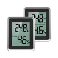 Mini Digital Thermometer 2PCS, Indoor Hygrometer Set Room Humidity Gauge Meter LCD Display Temperature Humidity Sensor