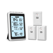 Indoor Thermometer Digital Hygrometer Wireless Temperature and Humidity Gauge Monitor with 3 Sensors Perfect for Home Office Bedroom