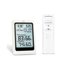 Wireless Weather Station Indoor Outdoor Temperature Monitor Digital Humidity Gauge Meter with 328ft Range Remote Sensor