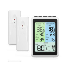 Digital Fridge Thermometer, Wireless Indoor Thermometer Refrigerator Therm Monitor with 2 Sensors Ideal for Home Kitchen