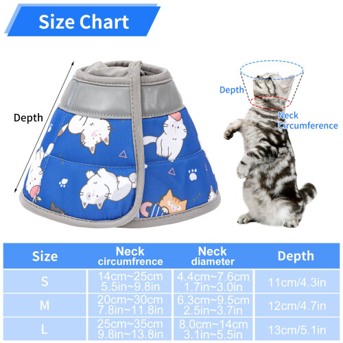 Soft, Adjustable Pet Recovery Collar & Cone - Stops Licking, Ideal for Post-Surg 1