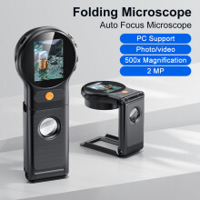 Digital Microscope Autofocus 500X with 8leds 2MP Coin Video Microscopes Foldable Magnifying Glass 2Inch for Electronics Repair