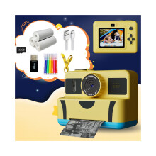 Instant Print Camera for Children Suitable for girls and boys aged 4 and above, featuring a dual-lens camera with a 32GB memory