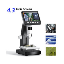 Digital Microscope 1000X 4.3" LCD 1080P Coin Microscopio 8 LED Lights USB Magnifier Soldering Repair Video Microscope for Coin