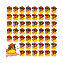 Rubber Duck Toys 48Pcs Cowboy Mini Yellow Duckies Ducks with Cowboy Hat Sunglasses Perfect for Summer Birthday Gift Party Favor