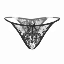 Pärlmassage sexiga underkläder sexiga kvinnors öppna grenen transparenta stringtrosor riktig frestelse