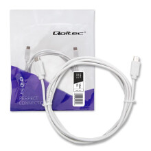 Qoltec USB 2.0 Type C Han-kabel | USB 2.0 Type C Han | 1,4 m | Hvid