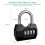 Combination Padlock 4-Digit Security Lock - Weatherproof Protection Outdoor Gym Safely Code Lock 3