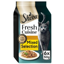 SHEBA Fresh Cuisine Taste of Rome Cat Pouches with Turkey & Chicken in Gravy 8 x