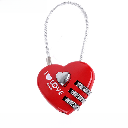 Lucchetto per coppia di San Valentino, lucchetto a trave lunga in ABS e rame, lucchetto con codice a combinazione, lucchetto dell'amore 2